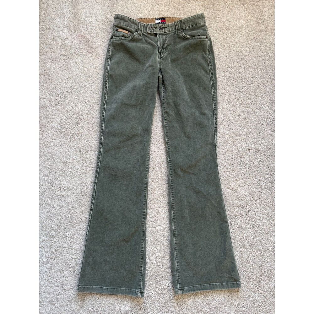 Vintage 2003 Tommy Hilfiger Jeans Olive Green Corduroy Pants - Junior's Size 3